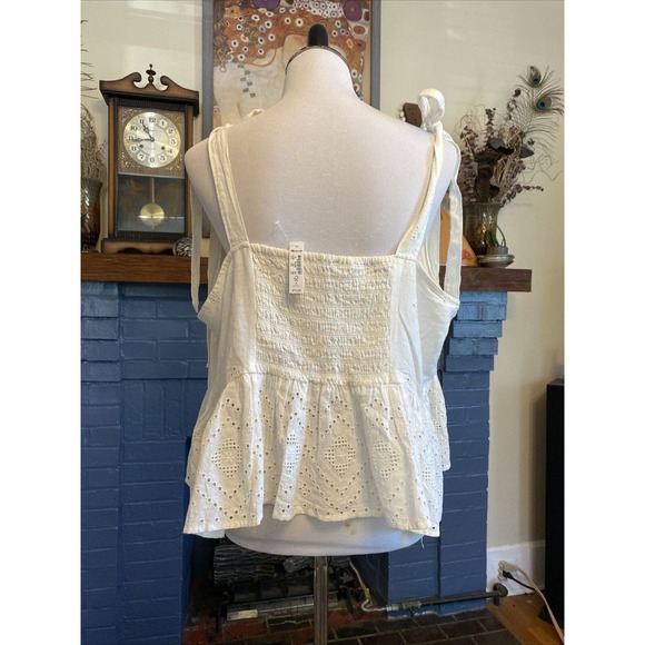 MADEWELL 1X Eyelet Plus Rosalie Tie Strap Tank Shirt XXL Womens New - Picture 7 of 9